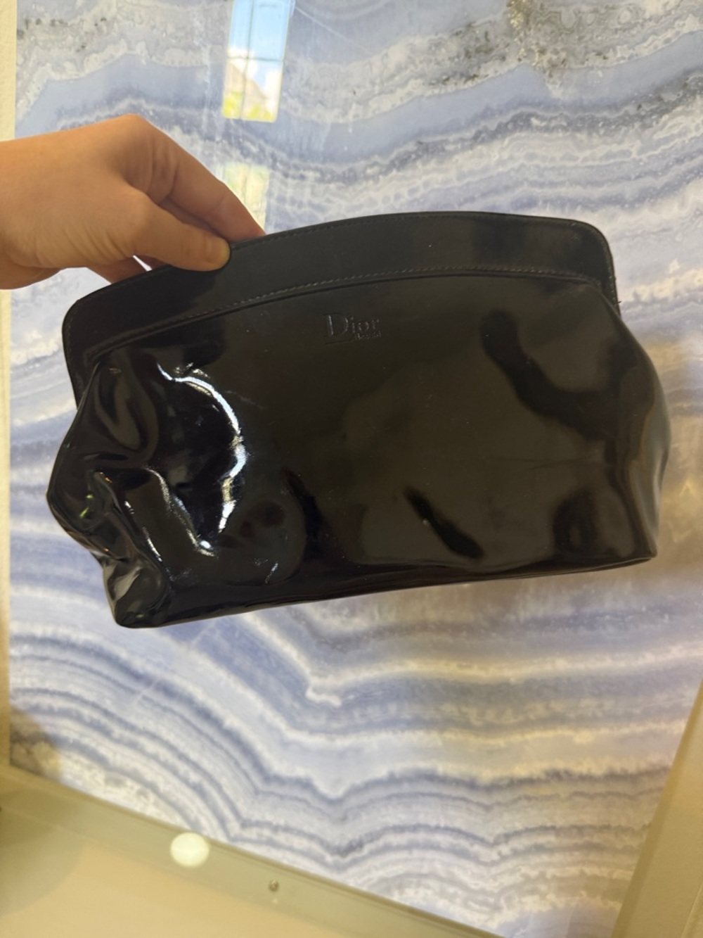 Dior Black Patent Cosmetic Pouch